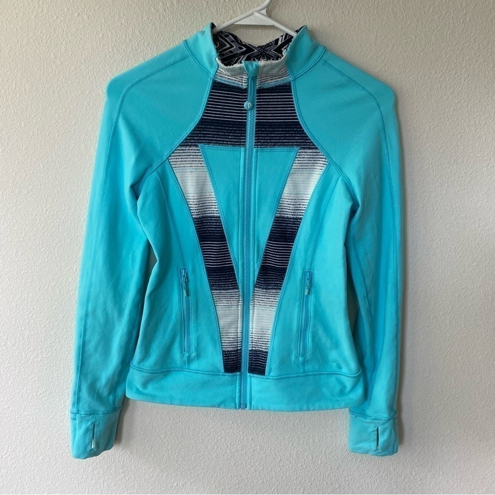 Ivivva | Perfect Your Practice Jacket Blue Lunar Eclipse Stripe Size 12